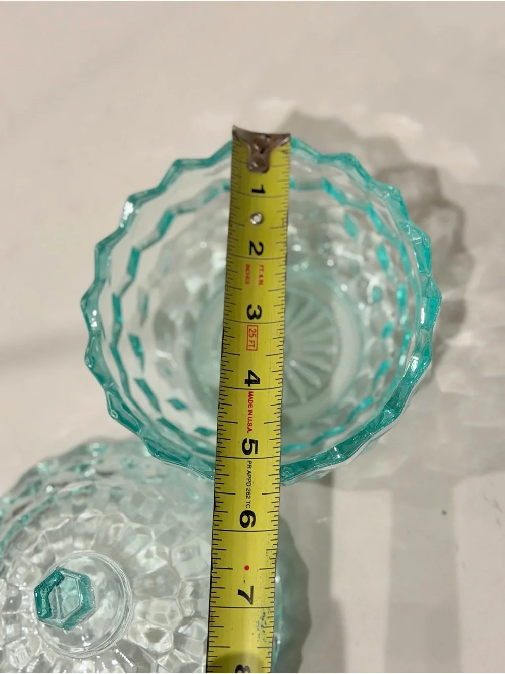 Vintage Indiana Glass Blue Glass Candy Dish with Lid